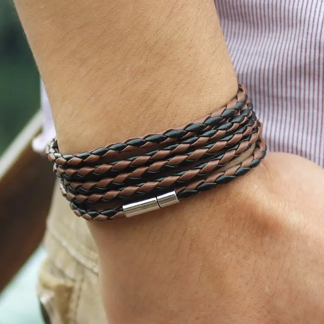 5 layer leather bracelet