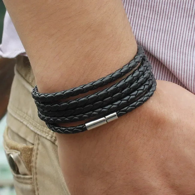 5 layer leather bracelet