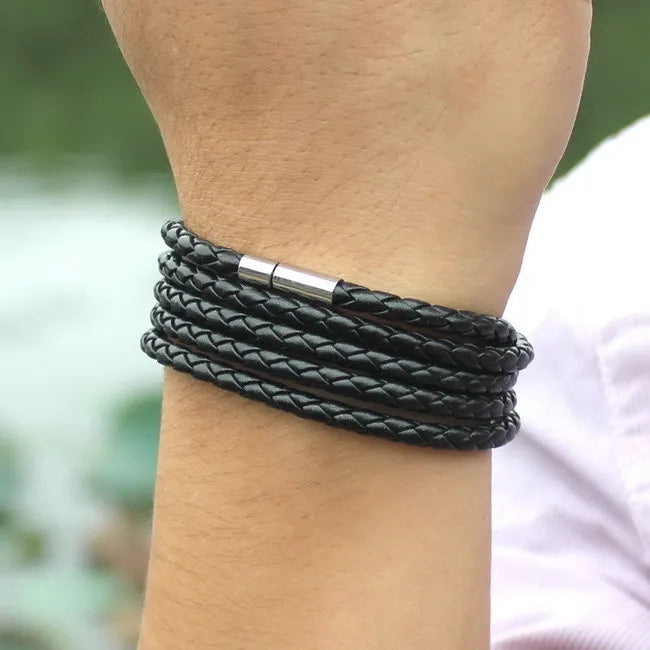 5 layer leather bracelet