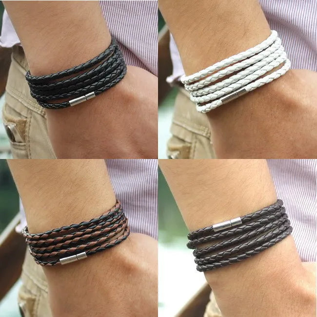 5 layer leather bracelet