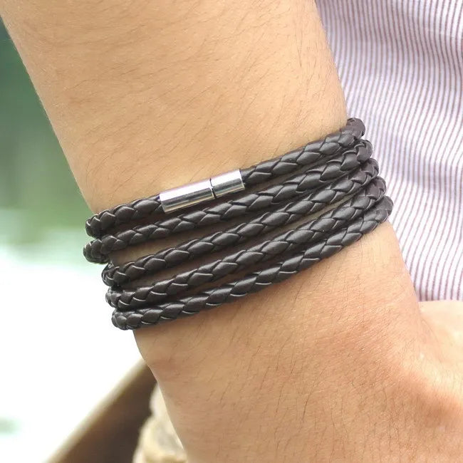 5 layer leather bracelet