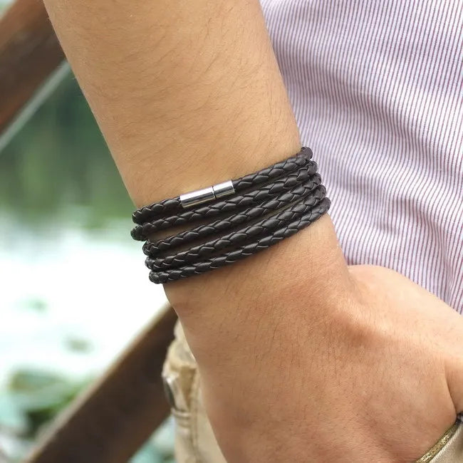 5 layer leather bracelet