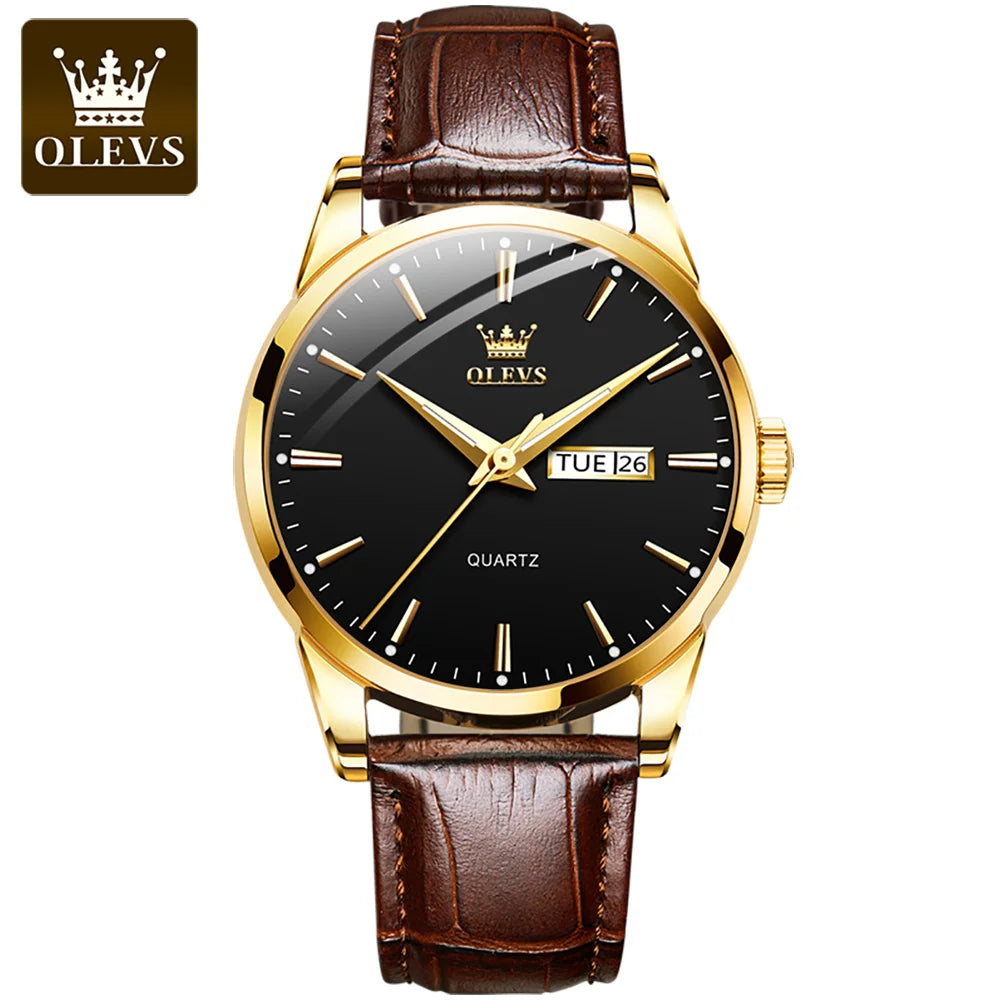 Classic watch with leather strap