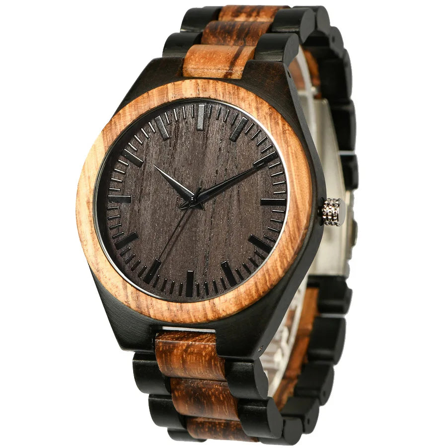 Wooden quartz watch