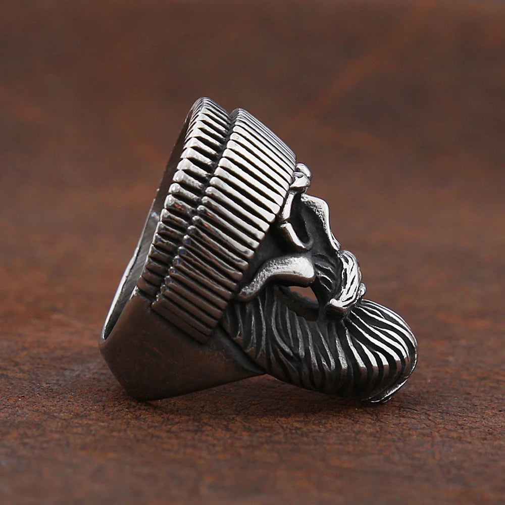 Stainless steel skull ring for men