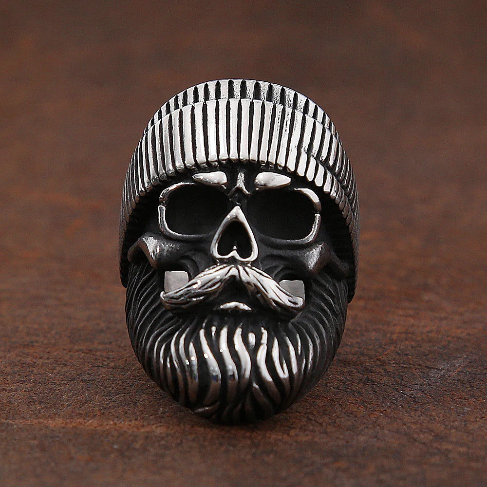 Stainless steel skull ring for men