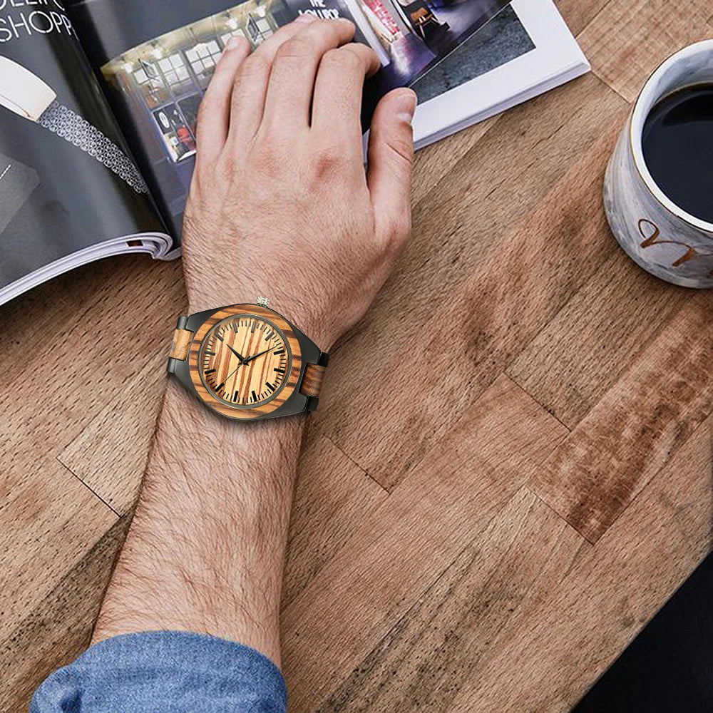 Wooden quartz watch