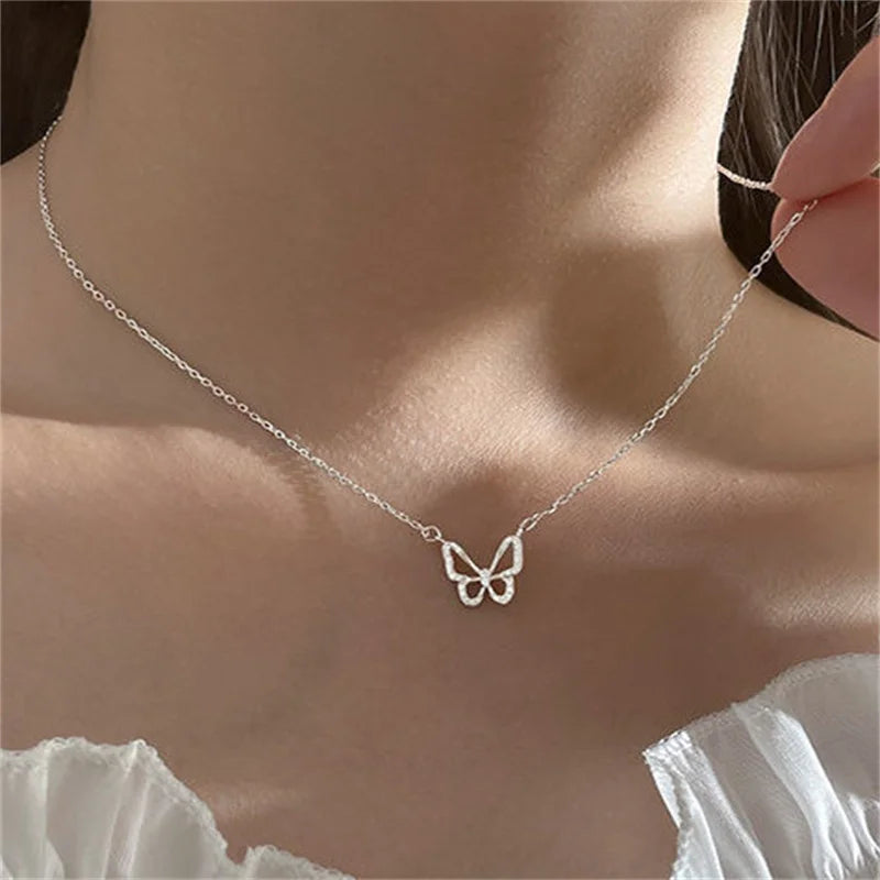 New Shiny Butterfly Necklace Ladies