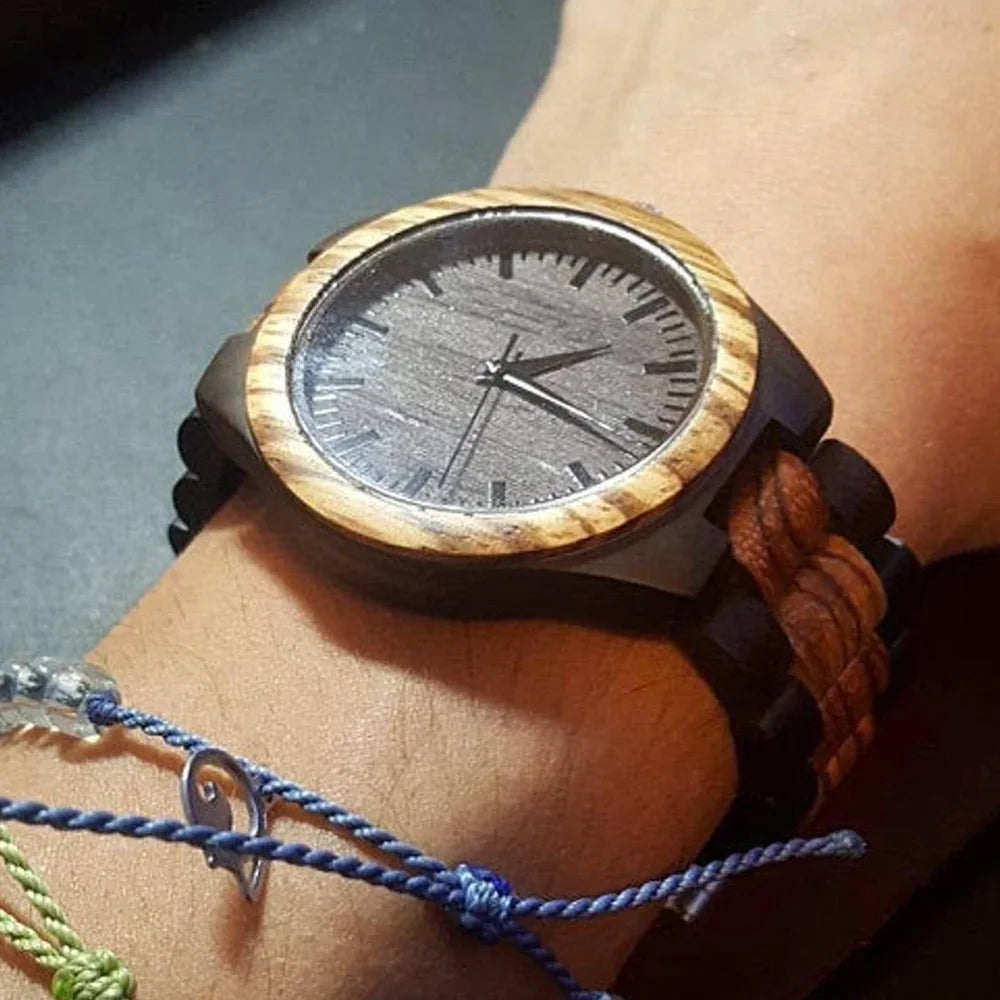 Wooden quartz watch