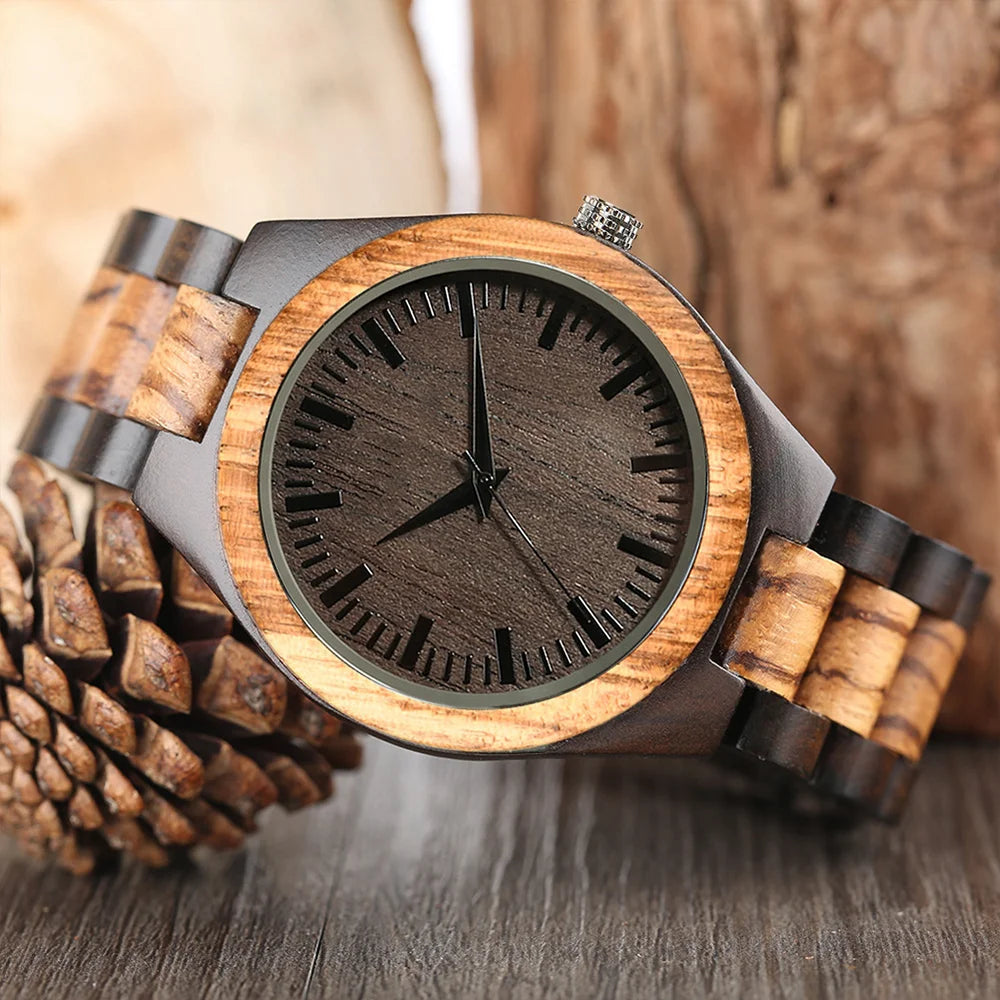 Wooden quartz watch