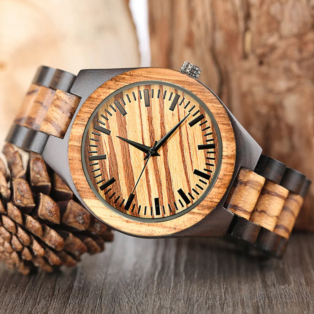 Wooden quartz watch