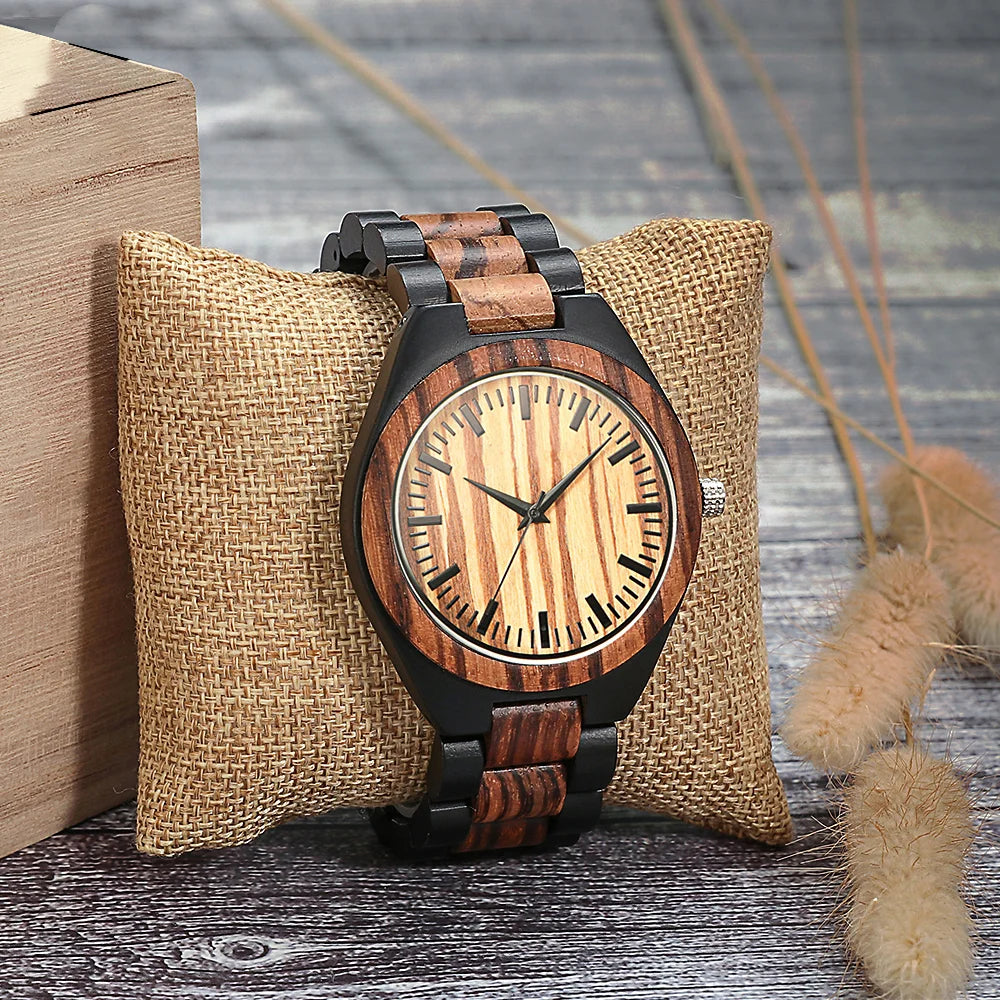 Wooden quartz watch