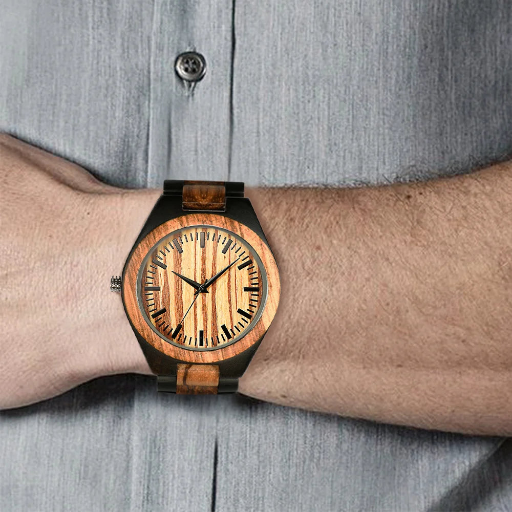 Wooden quartz watch